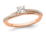 1/2 Carat (ctwI) Diamond Engagement By-Pass Ring in 14K Rose Pink Gold (SIZE 7)
